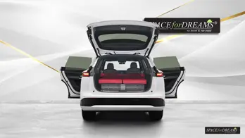   Cestovní matrace SPACEBED® v barvě Magic Rosé nabízí maximální komfort na nivelačním systému S4D.